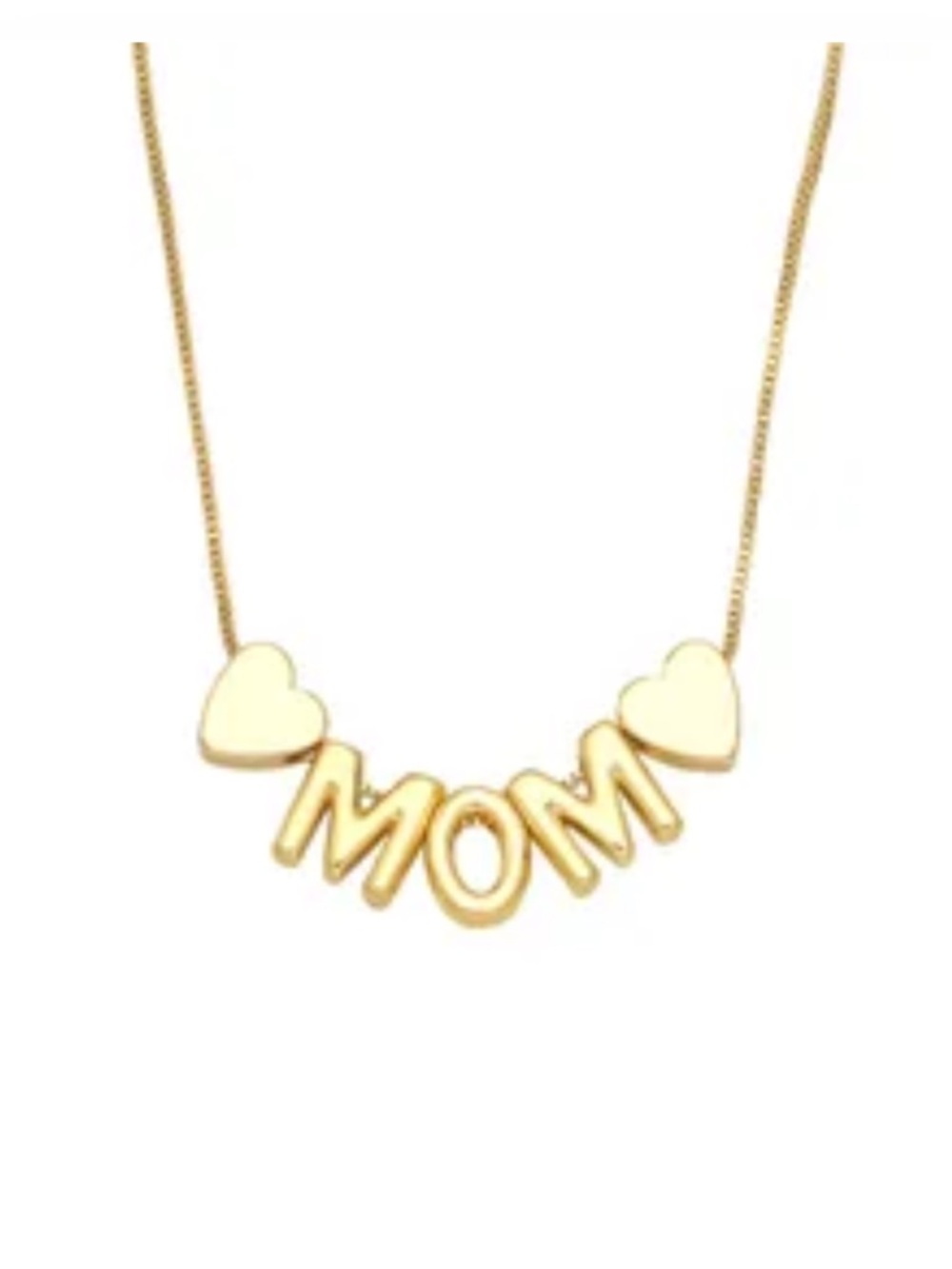 Gold 'MOM' Heart Pendant Necklace for Women